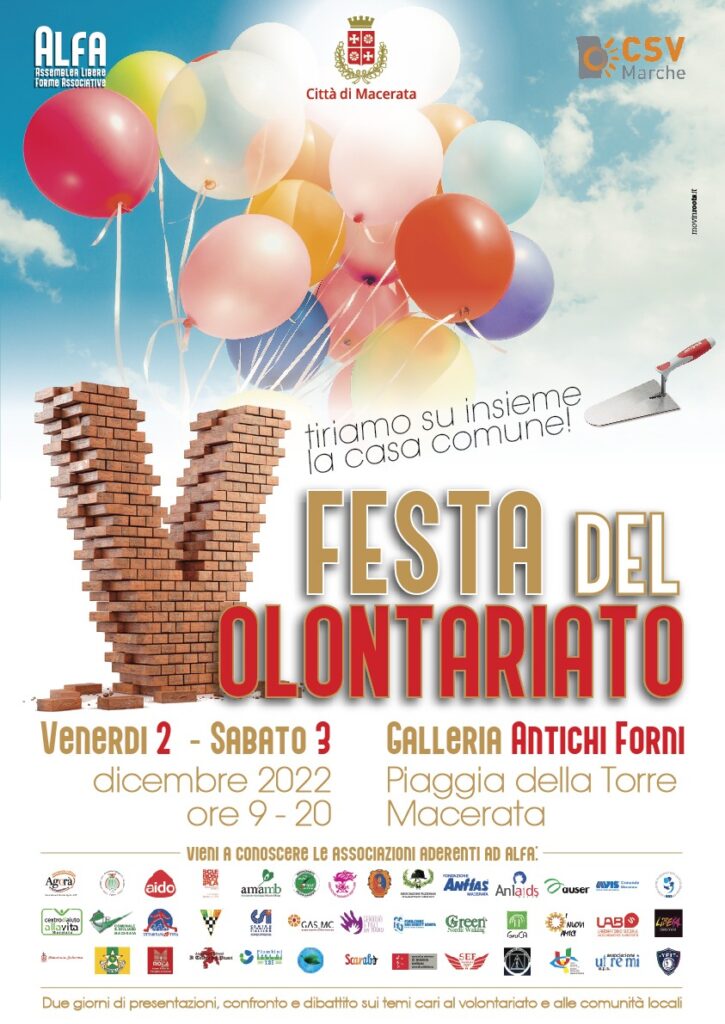 Locandina dell'evento Festa del Volontariato 2-3 Dicembre 2022 - Li Pistacoppi